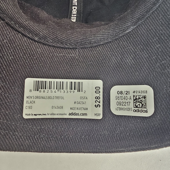 adidas Originals Black Multicolor Trefoil Strapback Hat Adjustable One Size - Picture 6 of 8